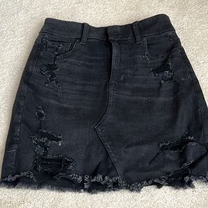 AE Next Level Stretch Black frayed Edged skirt